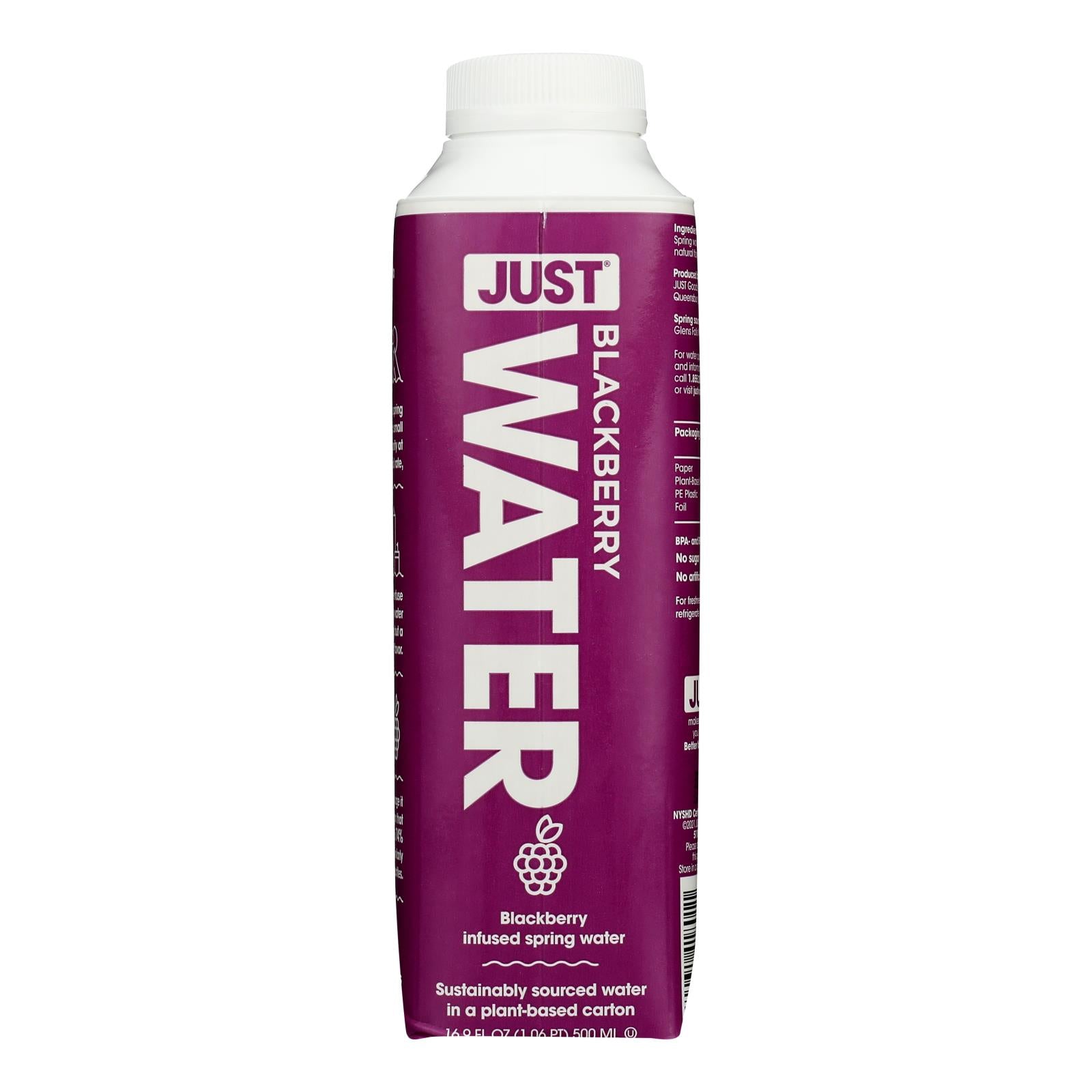 Just Water, Just Water - Spring Water Blkbry Infused - Case of 12-16.9 FZ