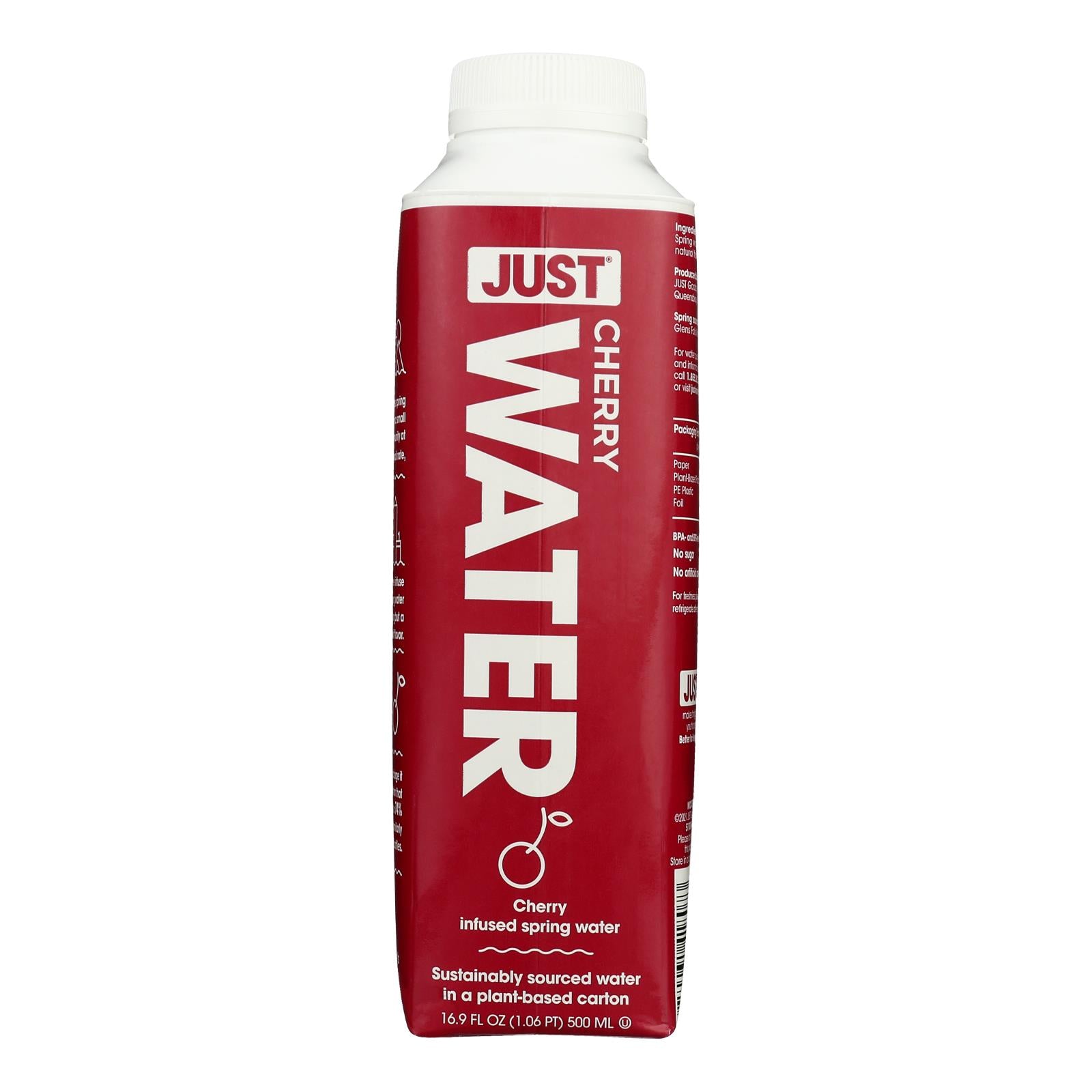 Just Water, Just Water - Spring Water Cherry Infused - Case of 12-16.9 FZ