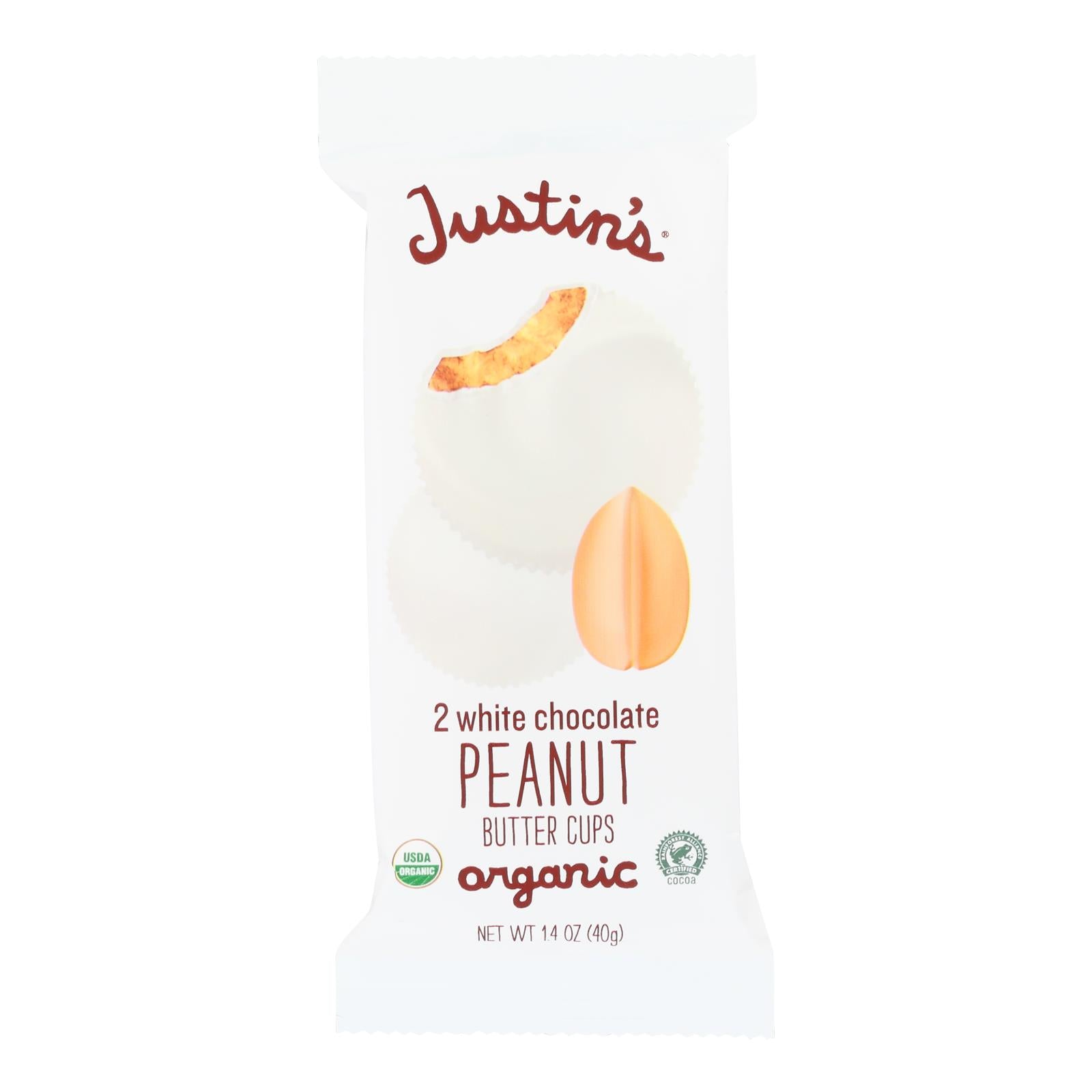 Justin'S Nut Butter, Justin's Nut Butter Peanut Butter Cups - White Chocolate - Case of 12 - 1.4 oz (Pack of 12)