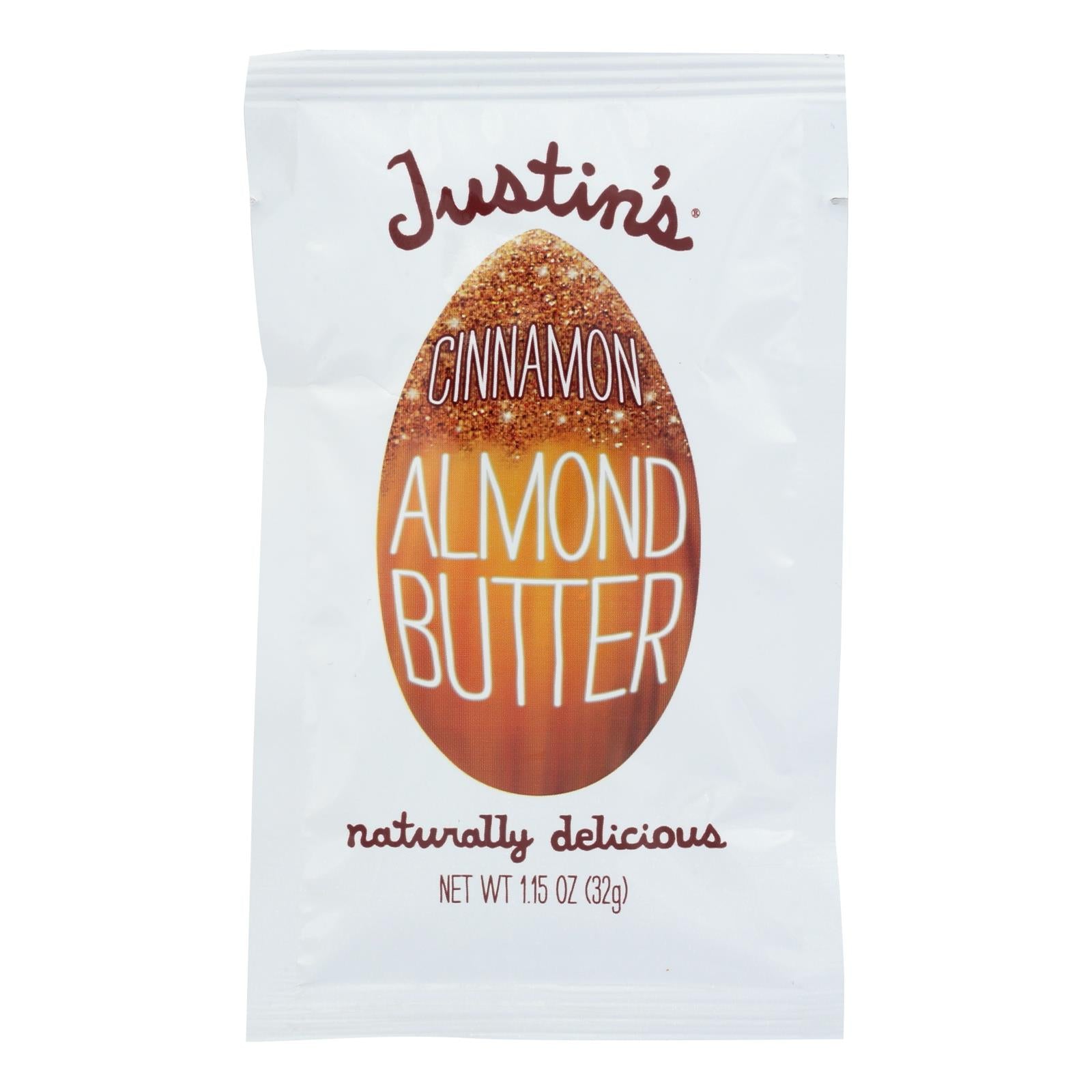 Justin'S Nut Butter, Justin's Nut Butter Squeeze Pack - Almond Butter - Cinnamon - Case of 10 - 1.15 oz. (Pack of 10)