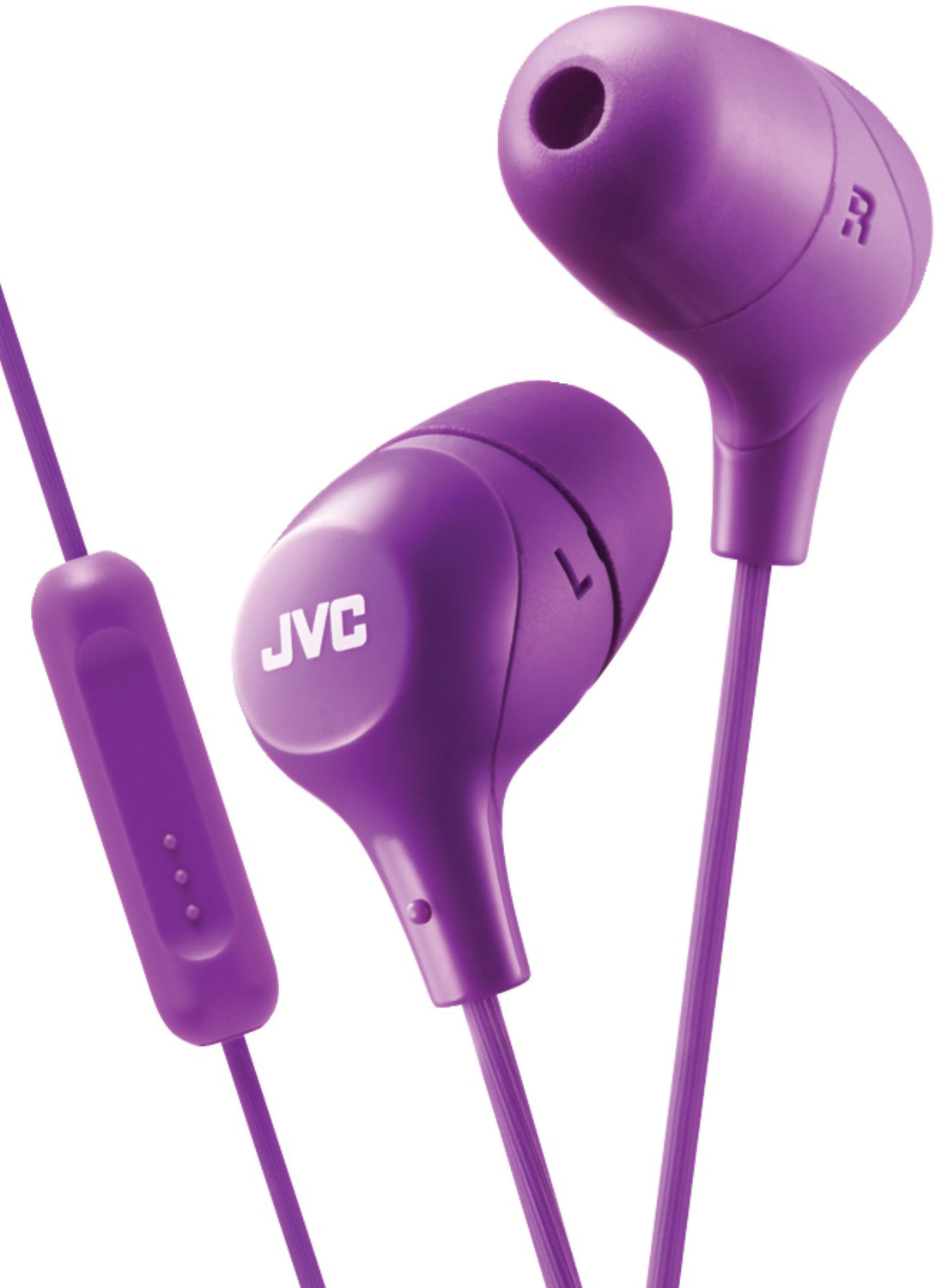 Jvc, Jvc Hafx38mv Purple Marshmallow Inner Ear Headphones With Mic & Remote