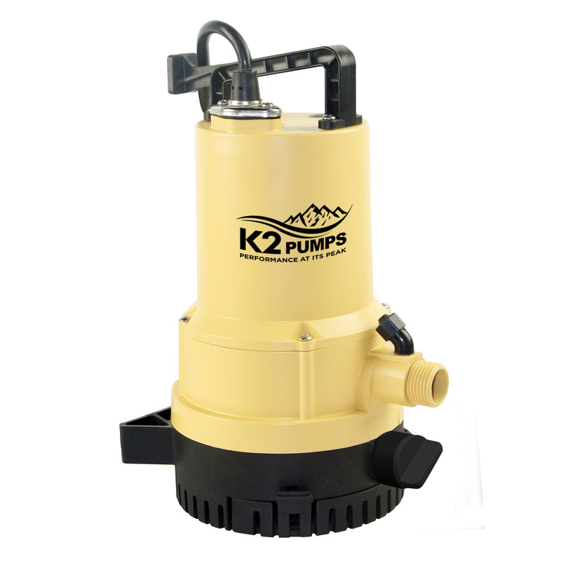 GP ENTERPRISE CO LTD, K2 Pumps 1/4 HP 1600 gph Thermoplastic Switchless Switch Dual Suction AC Utility Pump