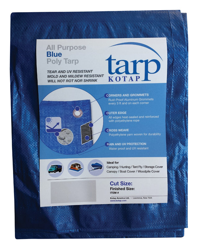 GOSPORT MANUFACTURING CO, KOTAP  10 ft. W x 20 ft. L Light Duty  Polyethylene  Poly Tarp  Blue