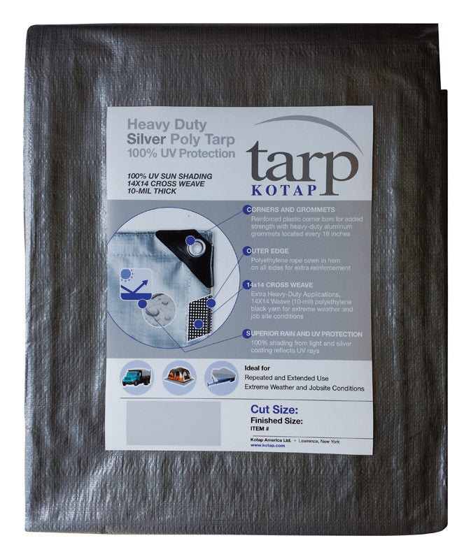 GOSPORT MANUFACTURING CO, KOTAP 20 ft. W x 30 ft. L Heavy Duty Polyethylene Poly Tarp Silver (Pack of 2)