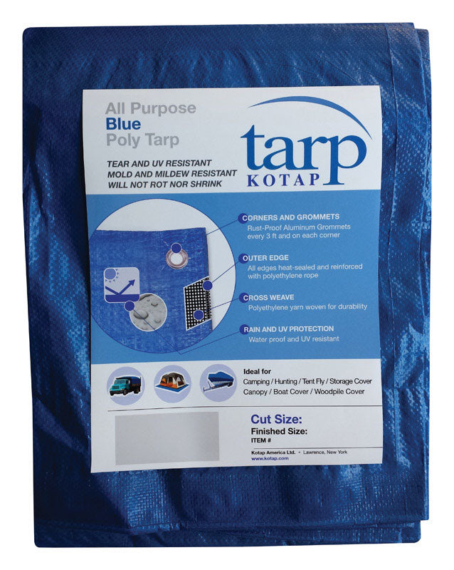 GOSPORT MANUFACTURING CO, KOTAP 8 ft. W x 10 ft. L Light Duty Polyethylene Poly Tarp Blue (Pack of 20)