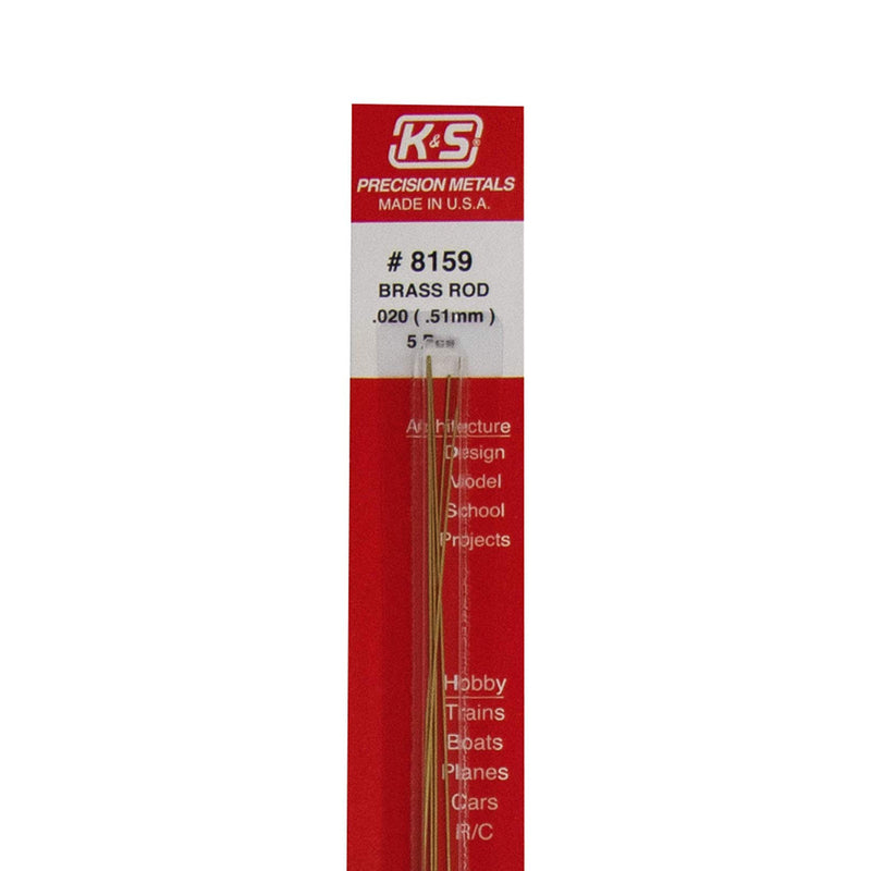 K&S, K&S 0.020 in. D X 12 in. L Brass Rod 5 pk