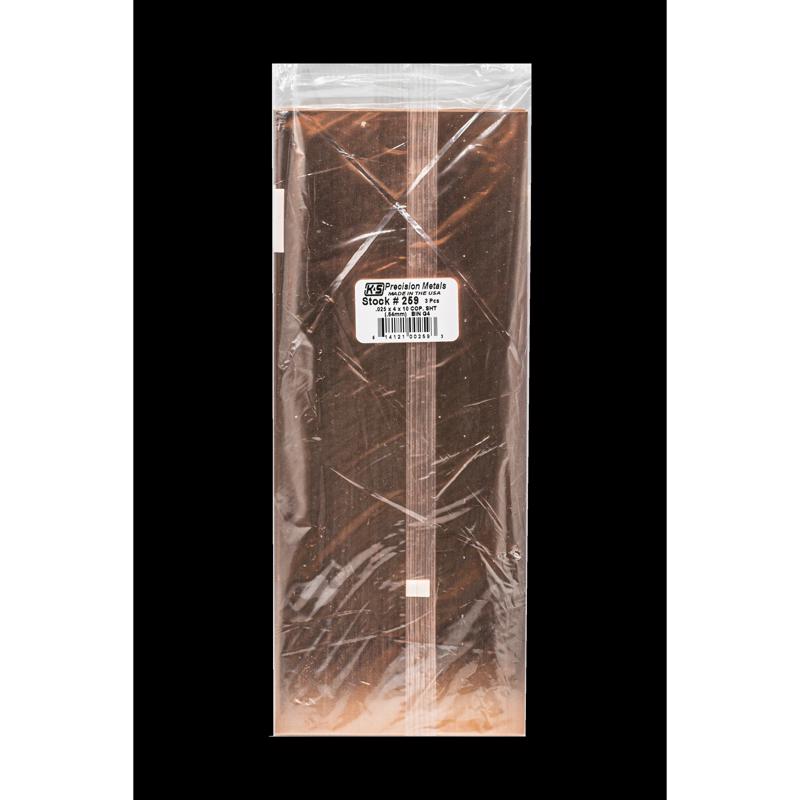 K&S, K&S 0.025 in. x 4 in. W x 10 in. L Copper Sheet Metal (Pack of 3)