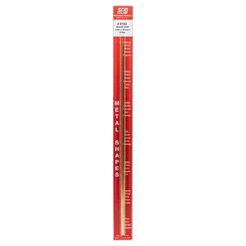 K&S, K&S 1/16 in. D X 12 in. L Brass Rod 3 pk