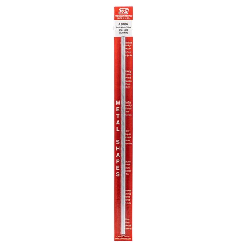 K&S, K&S 1/4 in. D X 1 ft. L Round Aluminum Tube