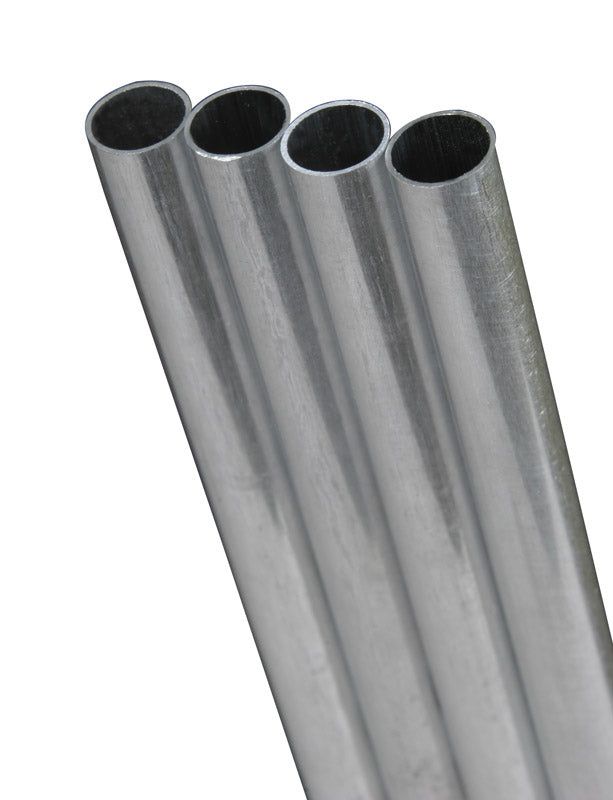 K&S, K&S 3/8 in. Dia. x 3 ft. L Round Aluminum Tube (Pack of 4)