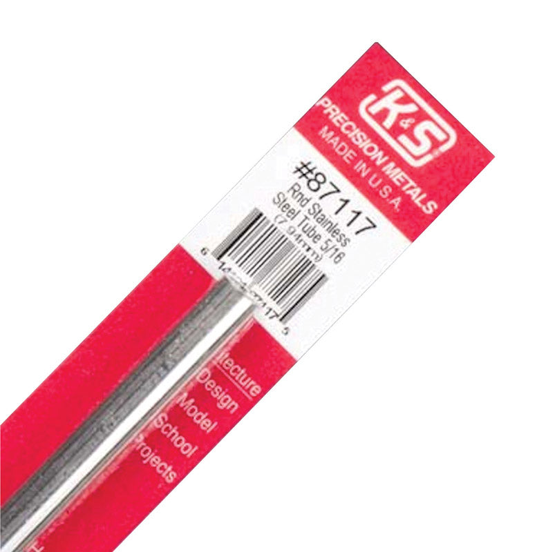 K&S, K&S 5/16 in. D X 1 ft. L Stainless Steel Tube 1 pk