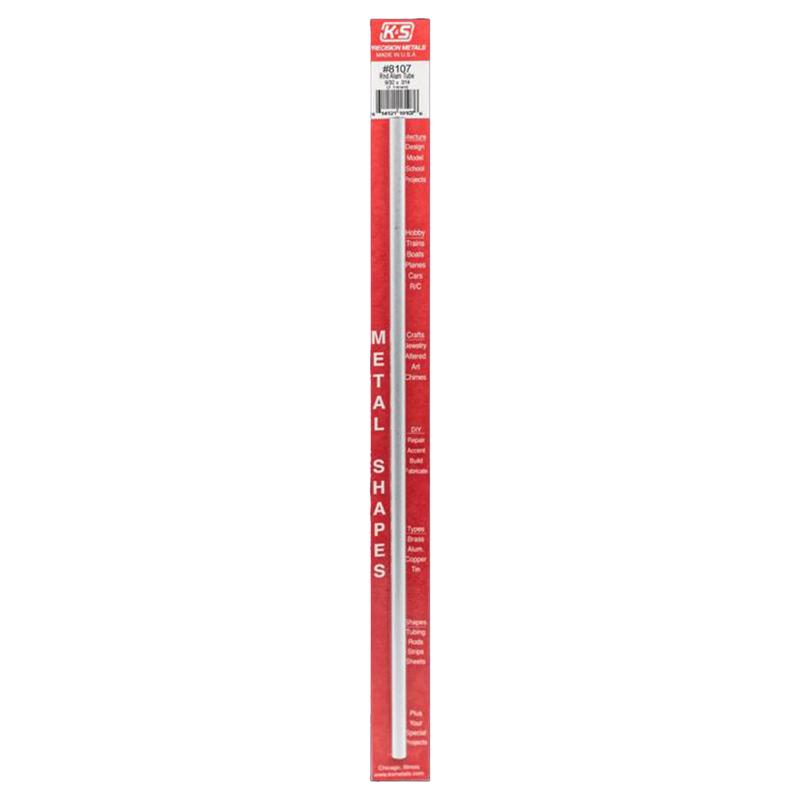 K&S, K&S 9/32 in. D X 1 ft. L Round Aluminum Tube