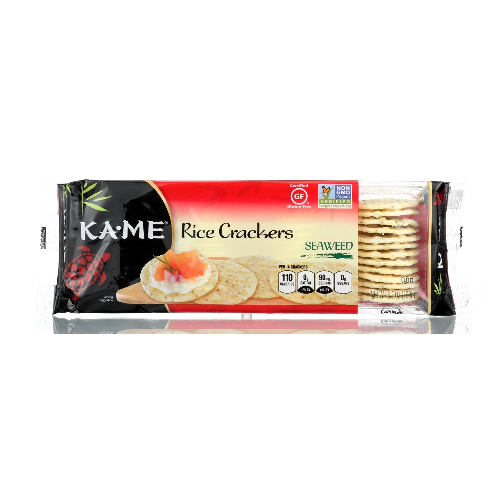 Ka'Me, Ka'Me Rice Crackers - Seaweed - Case of 12 - 3.5 oz. (Pack of 12)