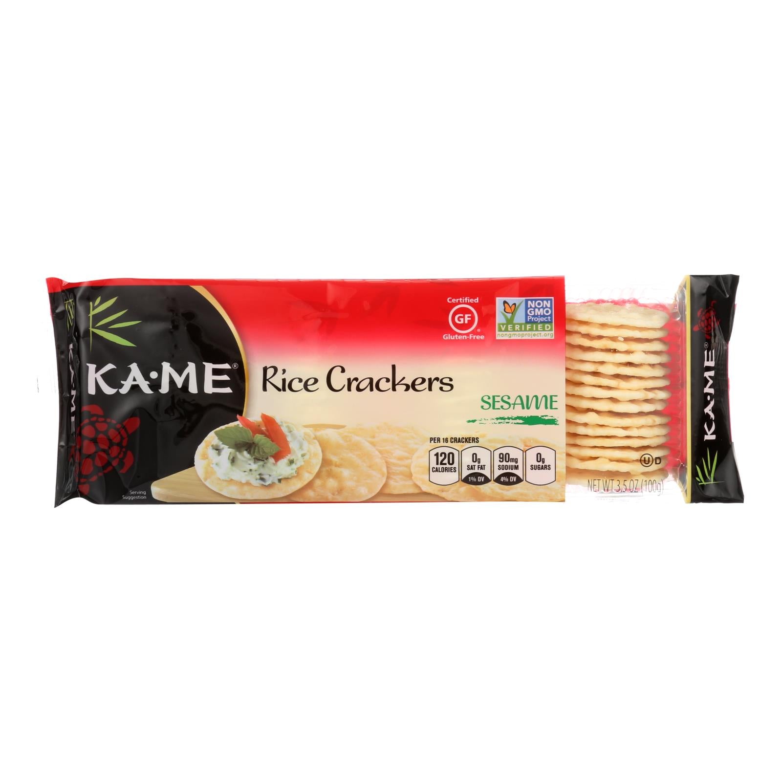 Ka'Me, Ka'Me Rice Crackers - Sesame - Case of 12 - 3.5 oz.