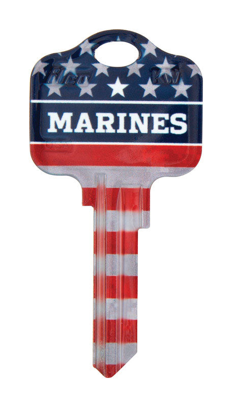 ILCO KABA CORP, Kaba Ilco Kwikset Marines/Flag House/Office Key Blank Single (Pack of 5).