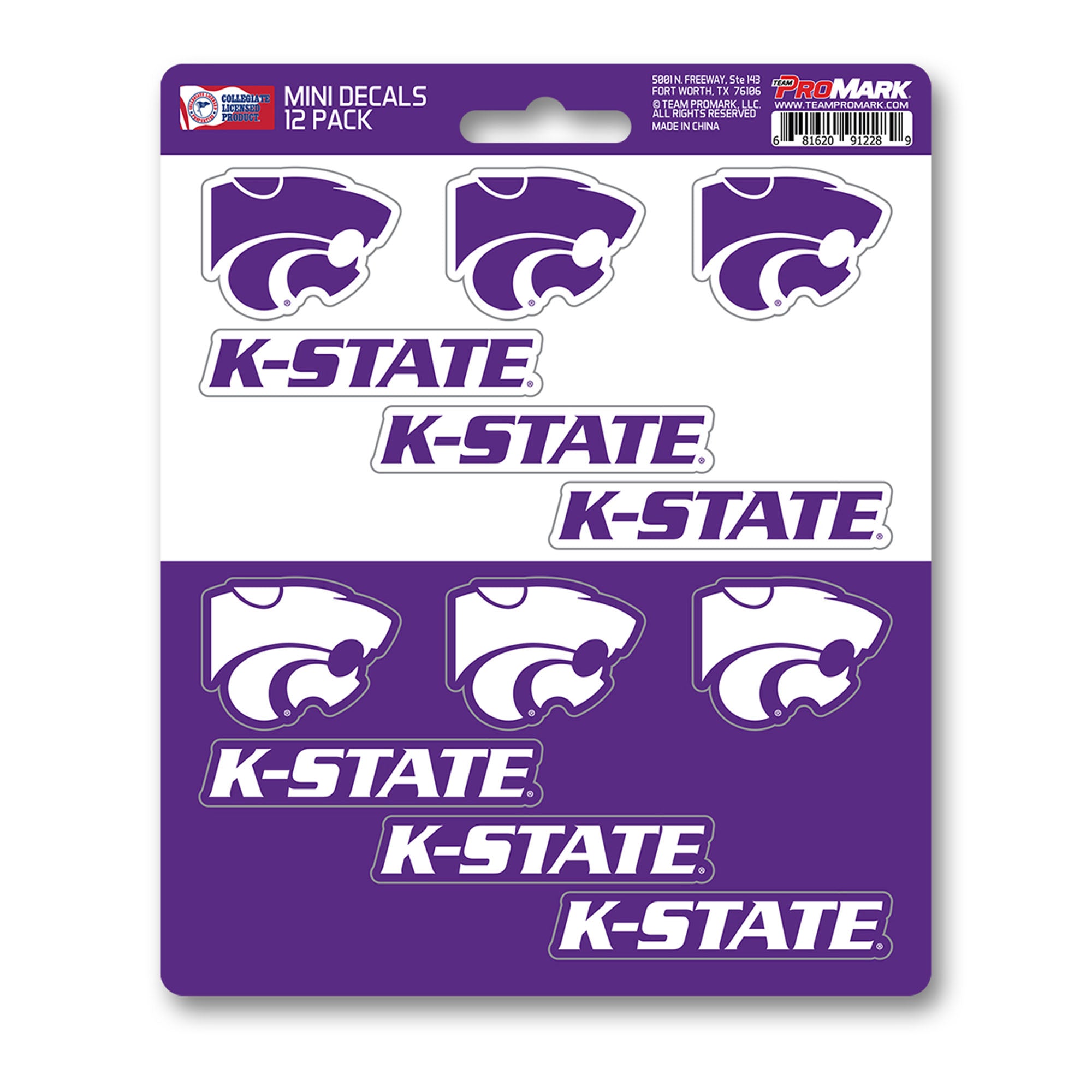 FANMATS, Kansas State University 12 Count Mini Decal Sticker Pack