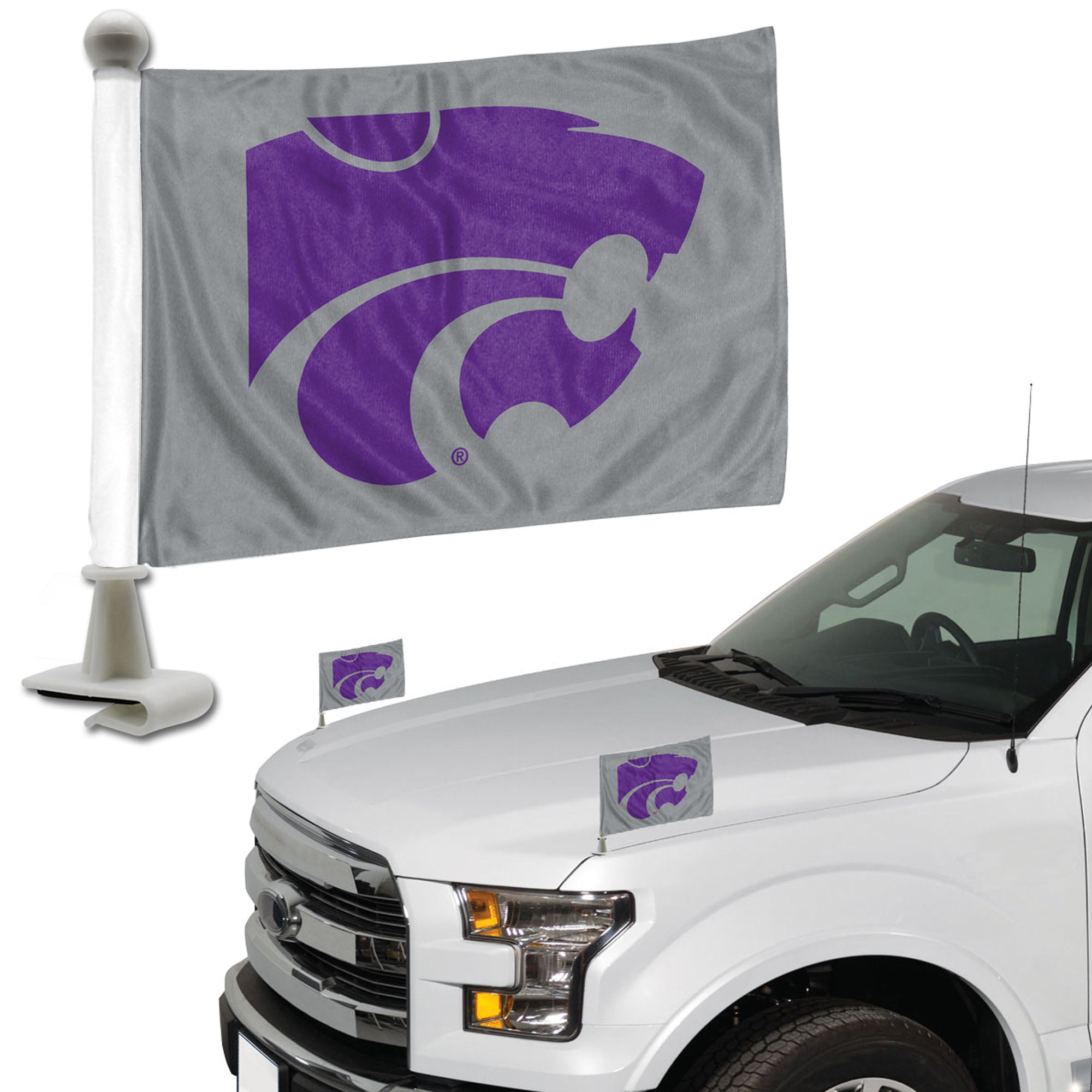 FANMATS, Kansas State University Ambassador Car Flags - 2 Pack