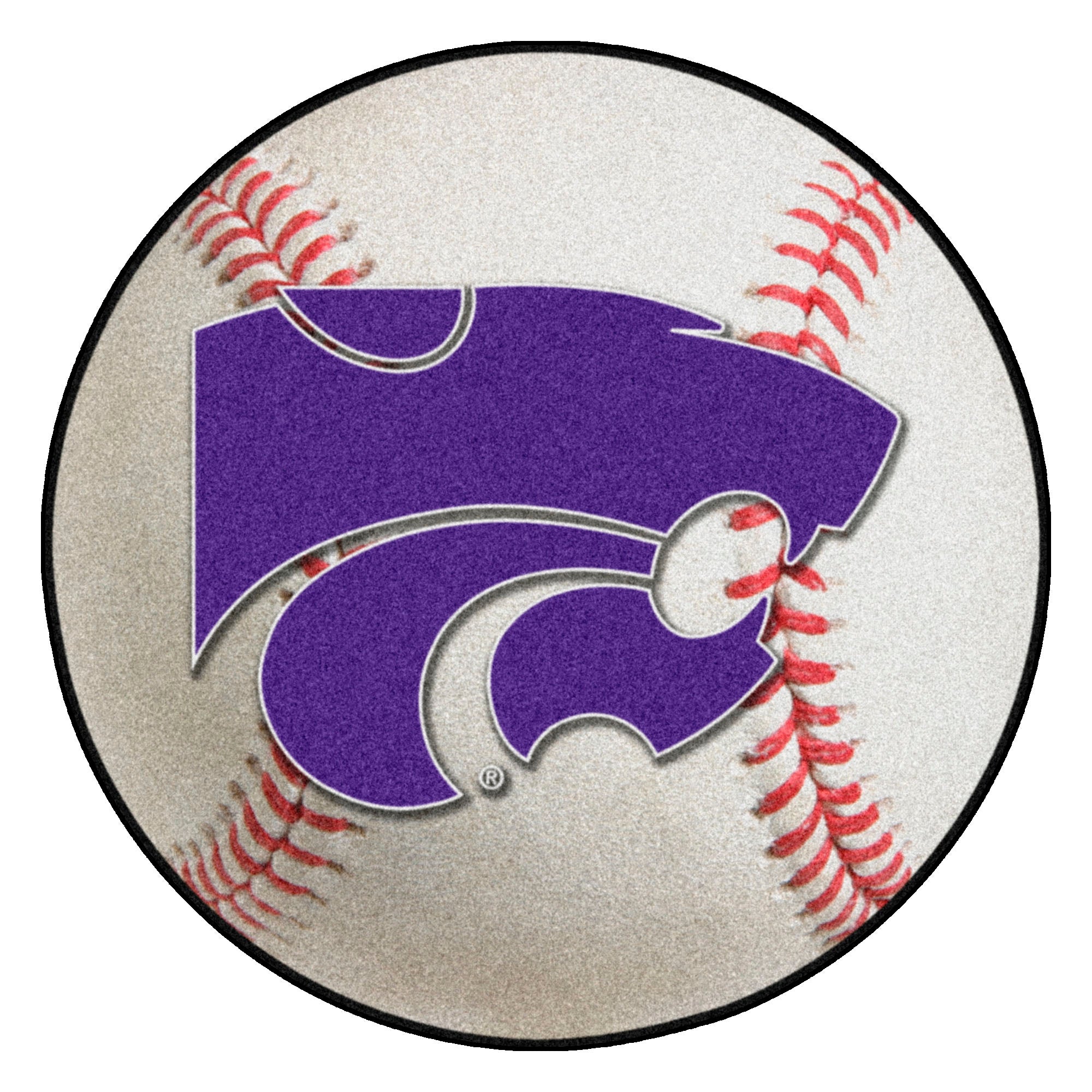 FANMATS, Kansas State University Baseball Rug - 27in. Diameter