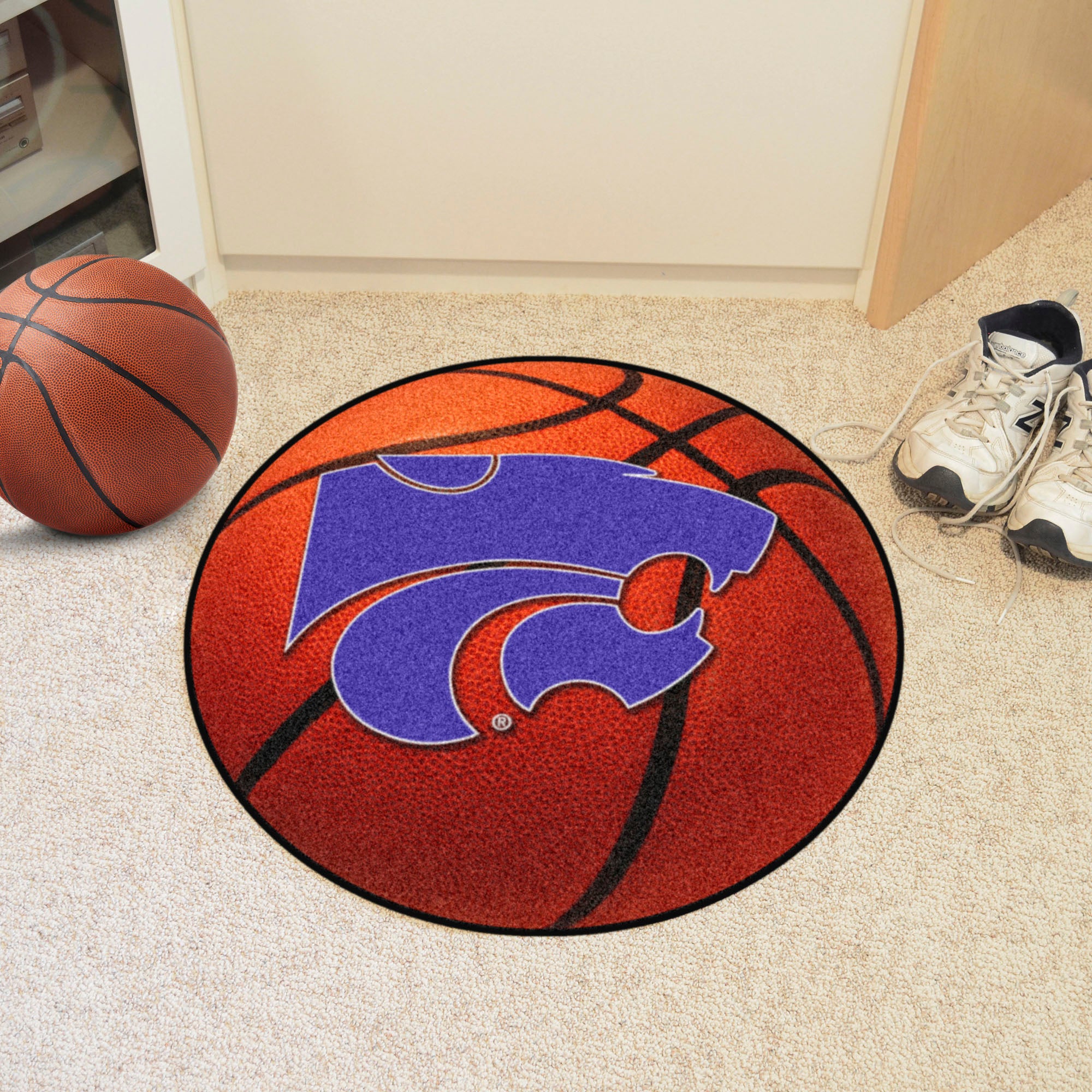 FANMATS, Kansas State University Basketball Rug - 27in. Diameter