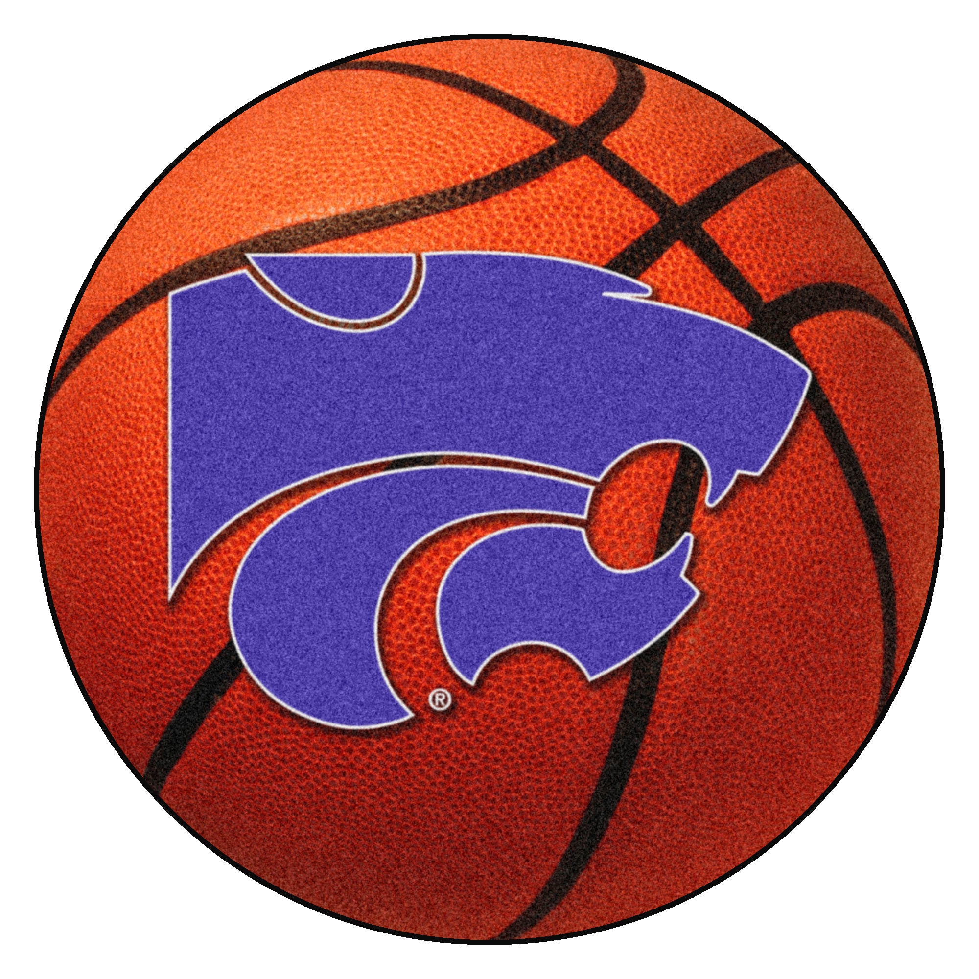 FANMATS, Kansas State University Basketball Rug - 27in. Diameter