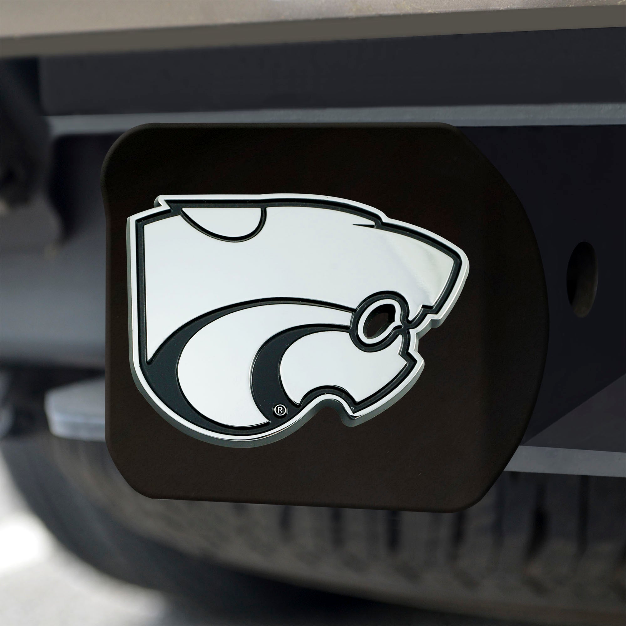 FANMATS, Kansas State University Black Metal Hitch Cover