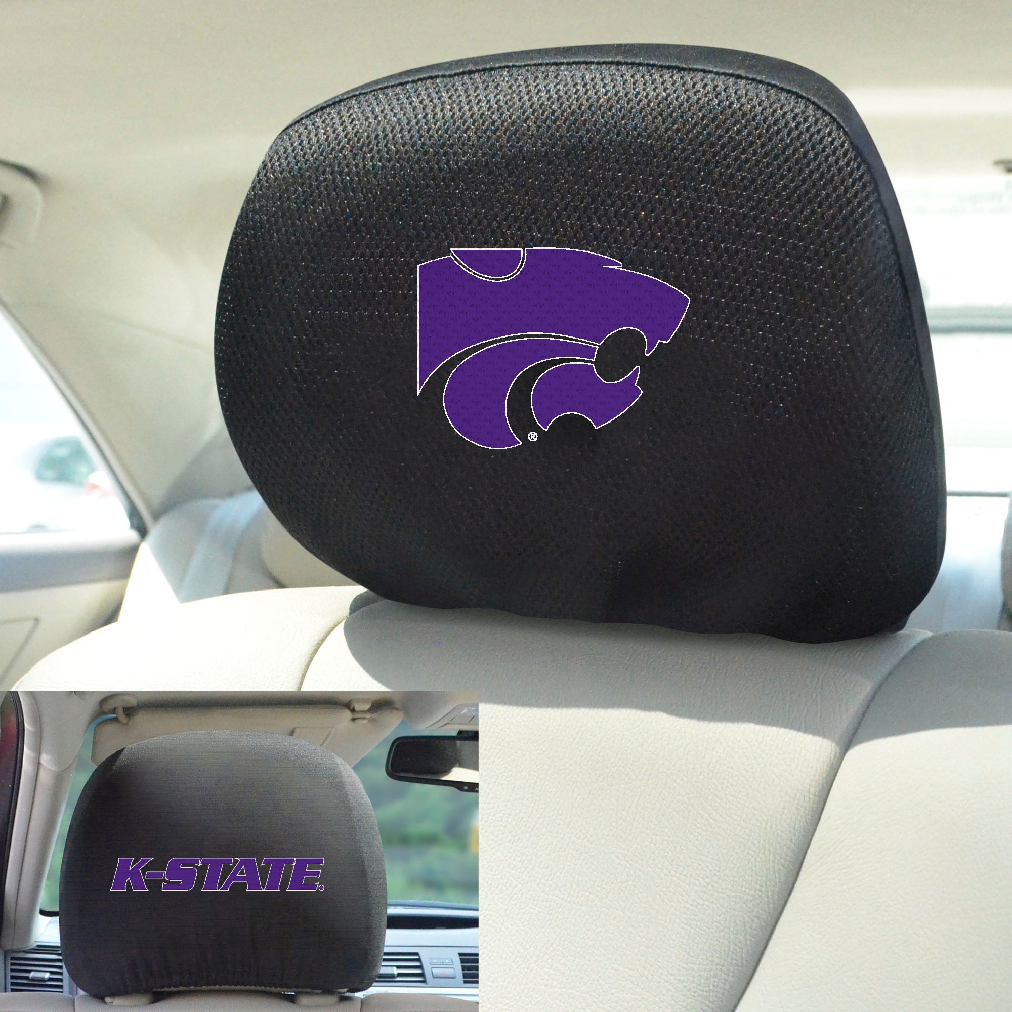 FANMATS, Kansas State University Embroidered Head Rest Cover Set - 2 Pieces