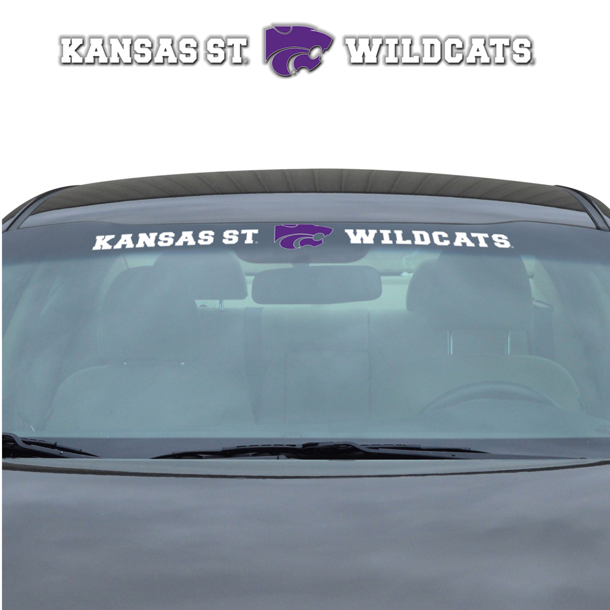 FANMATS, Kansas State University Sun Stripe Windshield Decal 3.25 in. x 34 in.