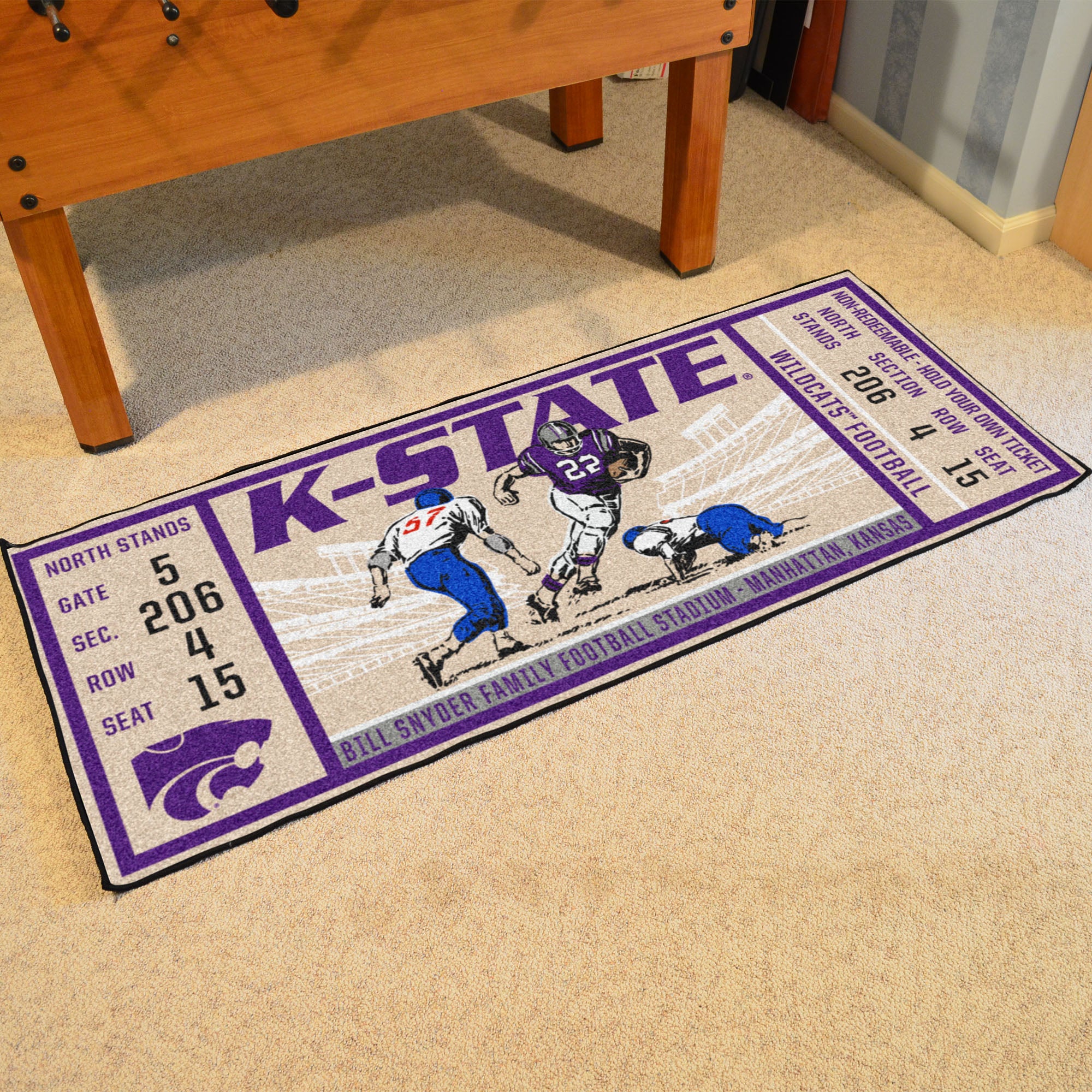 FANMATS, Kansas State University Ticket Runner Rug - 30in. x 72in.