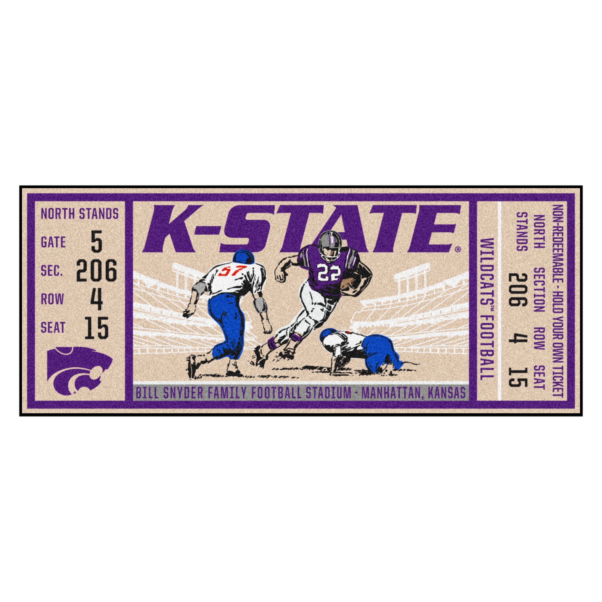 FANMATS, Kansas State University Ticket Runner Rug - 30in. x 72in.