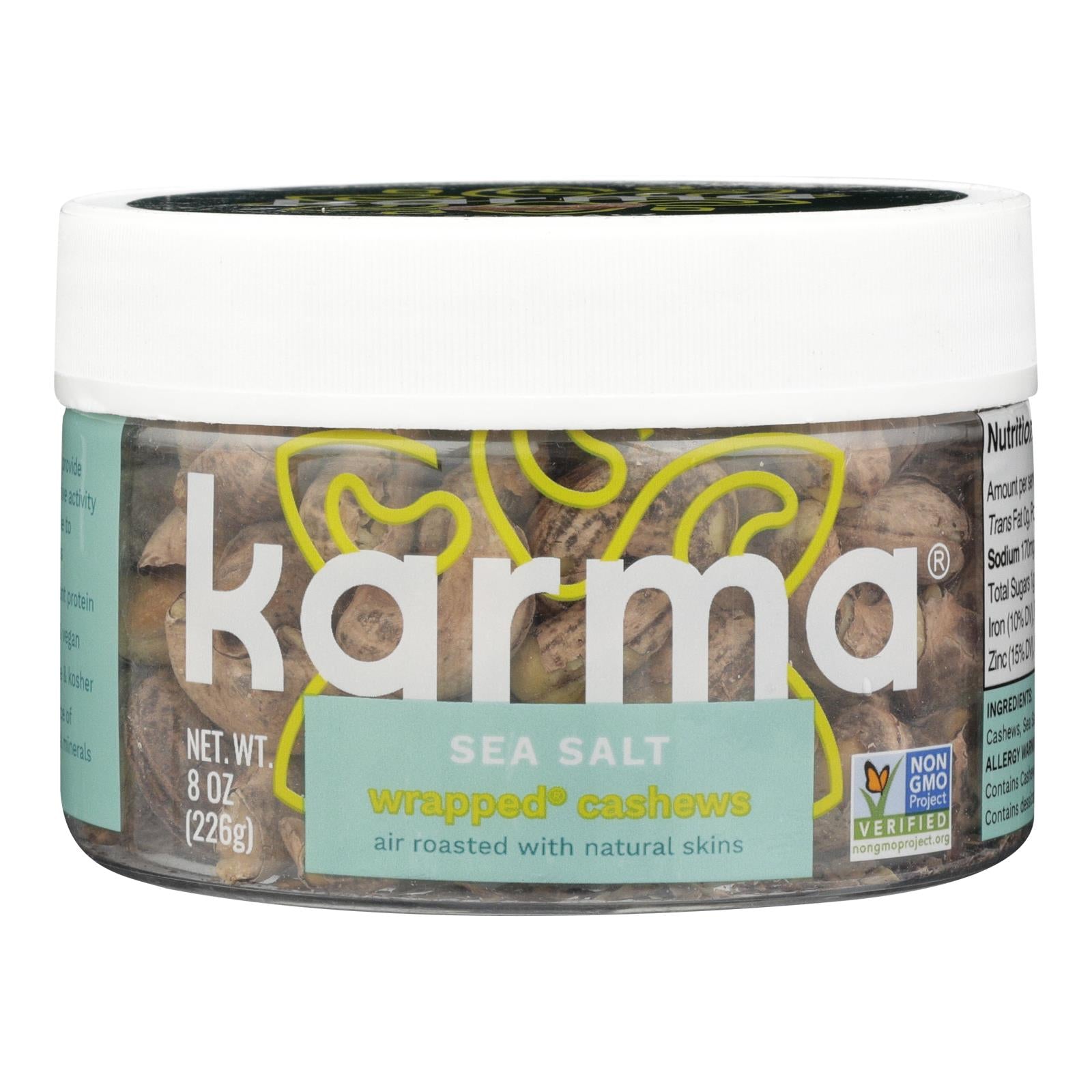 Karma Nuts, Karma's Wrapped Cashews  - Case of 6 - 8 OZ (Pack of 6)