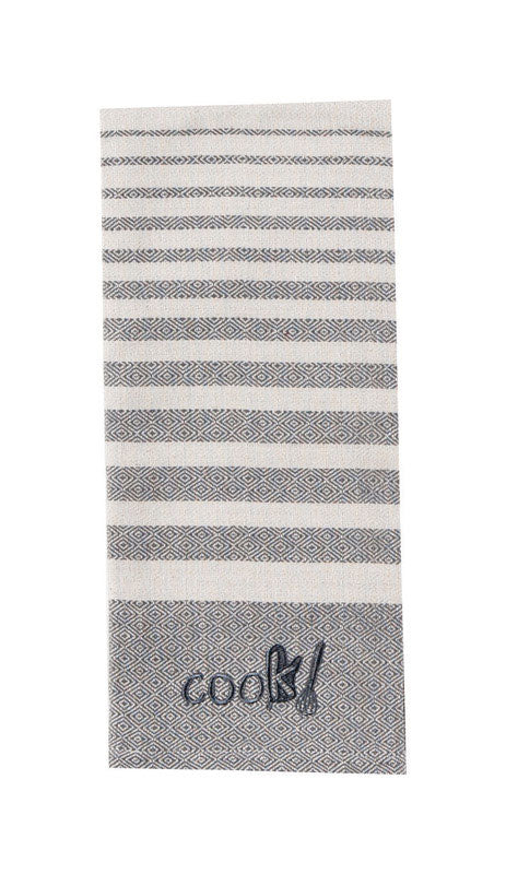 KAY DEE DESIGNS INC, Kay Dee Cooks Kitchen Graphite Cotton Embroidered Tea Towel (Pack of 6)