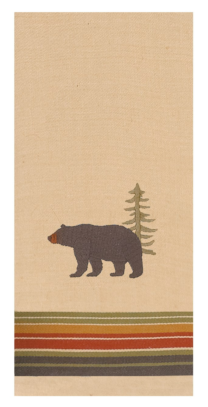 Kay Dee, Kay Dee R2118 8 X 28 Bear Embroidered Tea Towel (Pack of 6)