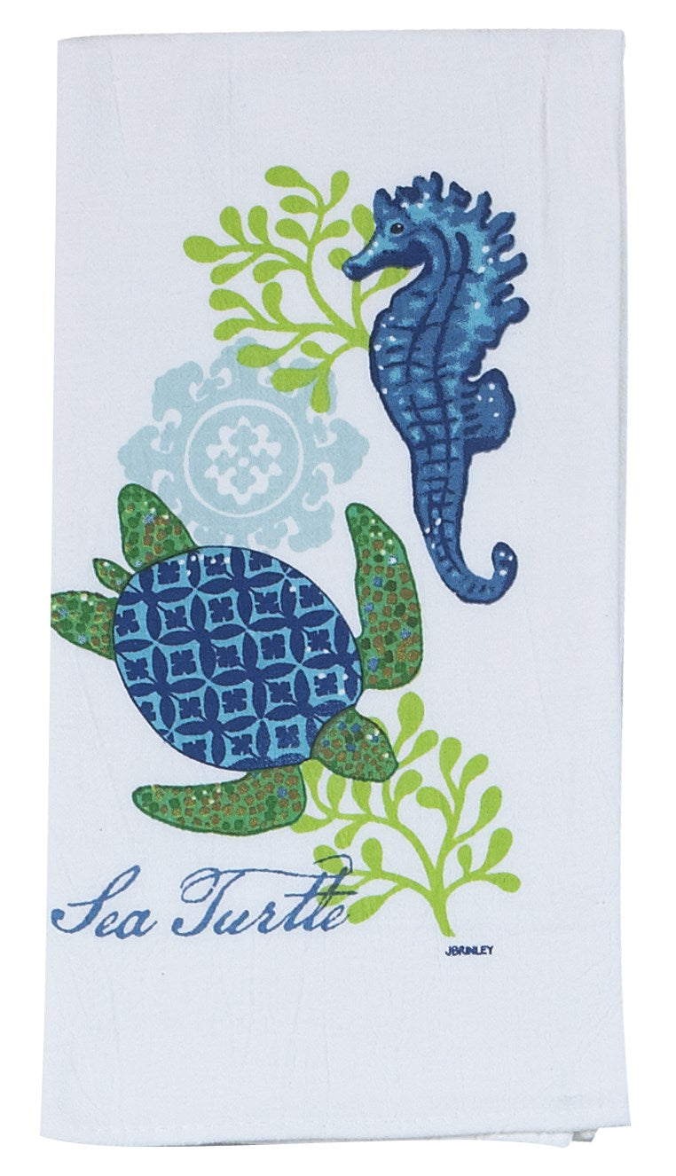 Kay Dee, Kay Dee R2503 26" X 26" Sea Turtle Flour Sack Towel (Pack of 3)