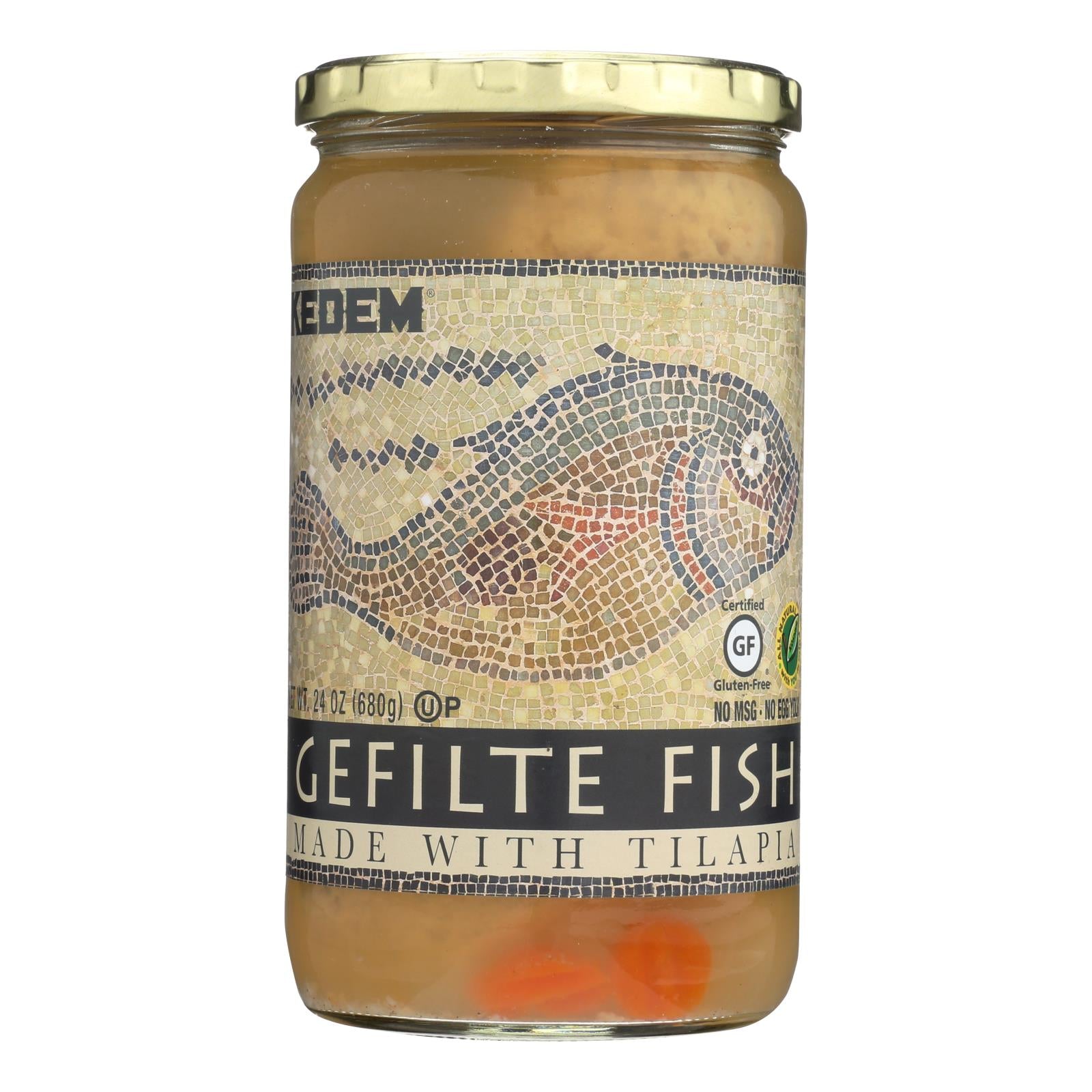 Kedem, Kedem Gefilte Fish - Tilapia - Case of 12 - 24 oz. (Pack of 12)