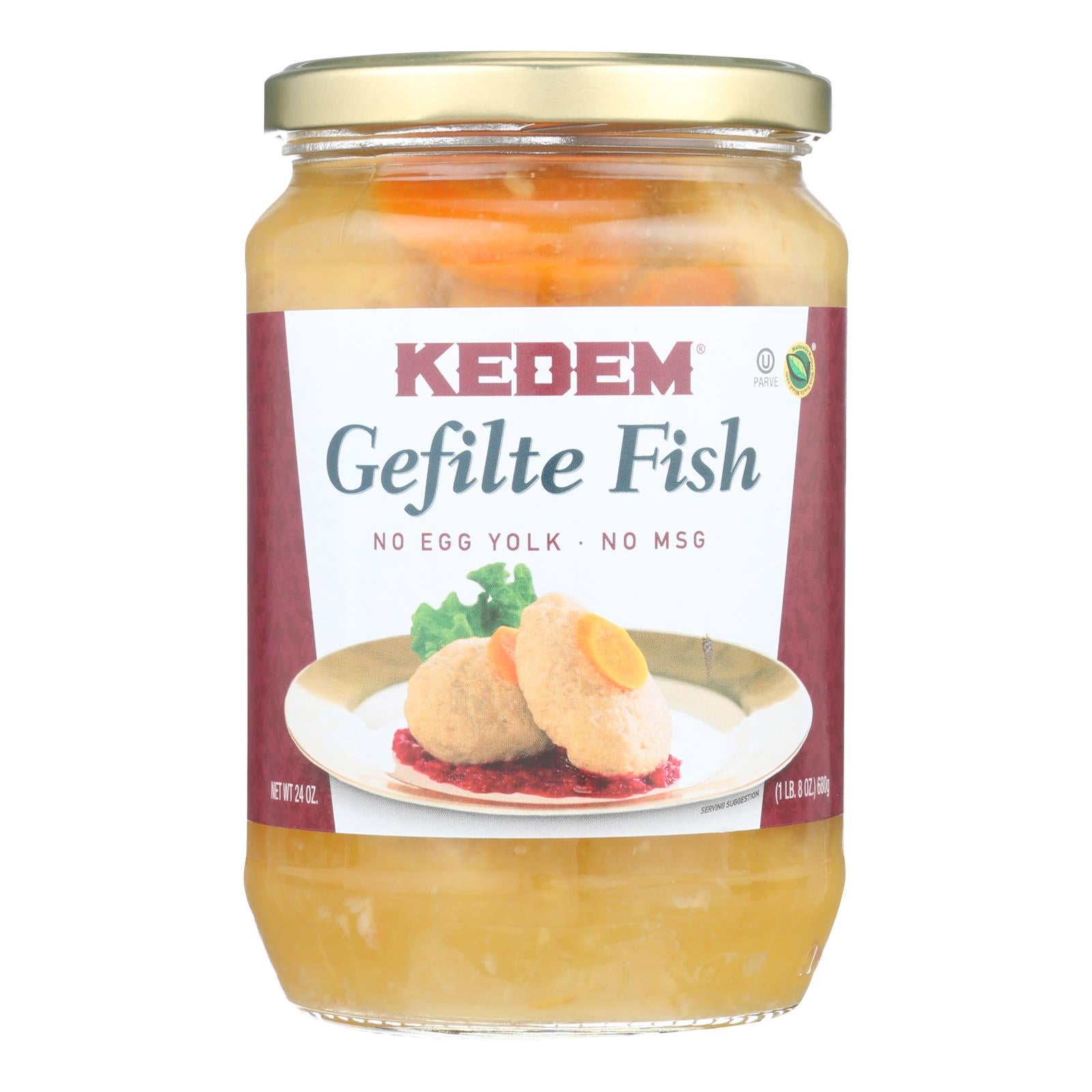 Kedem, Kedem Gourmet Gefilte Fish - Case of 12 - 24 OZ (Pack of 12)