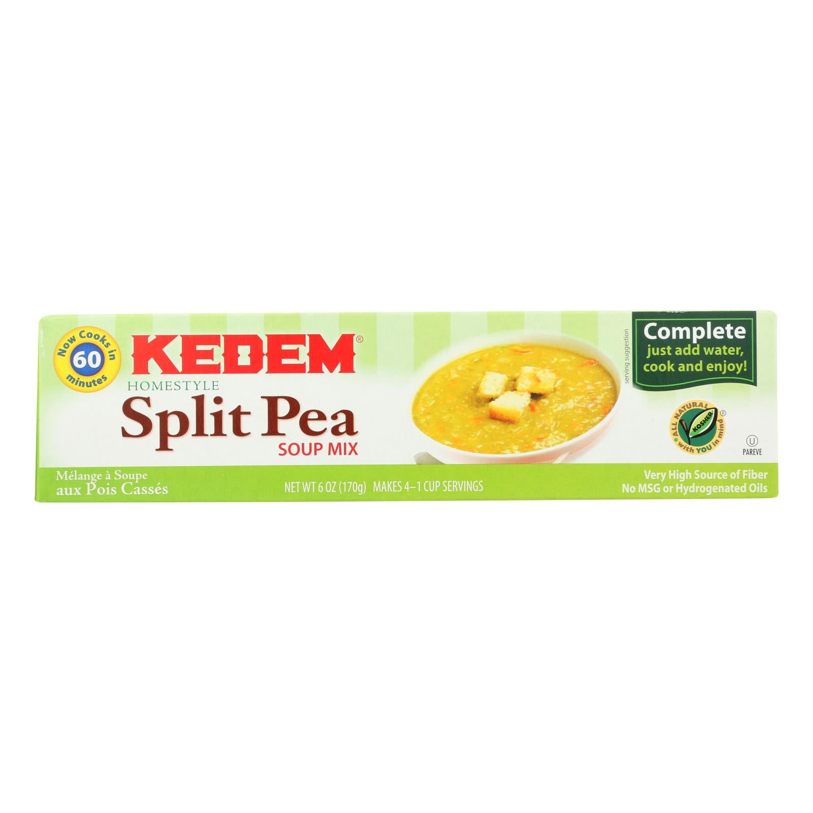 Kedem, Kedem Homestyle Split Pea Soup Mix - Case of 24 - 6 OZ (Pack of 24)