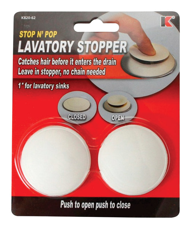 KEENEY HOLDINGS LLC, Keeney 1 in. White Rubber Lavatory Pop Up Stopper