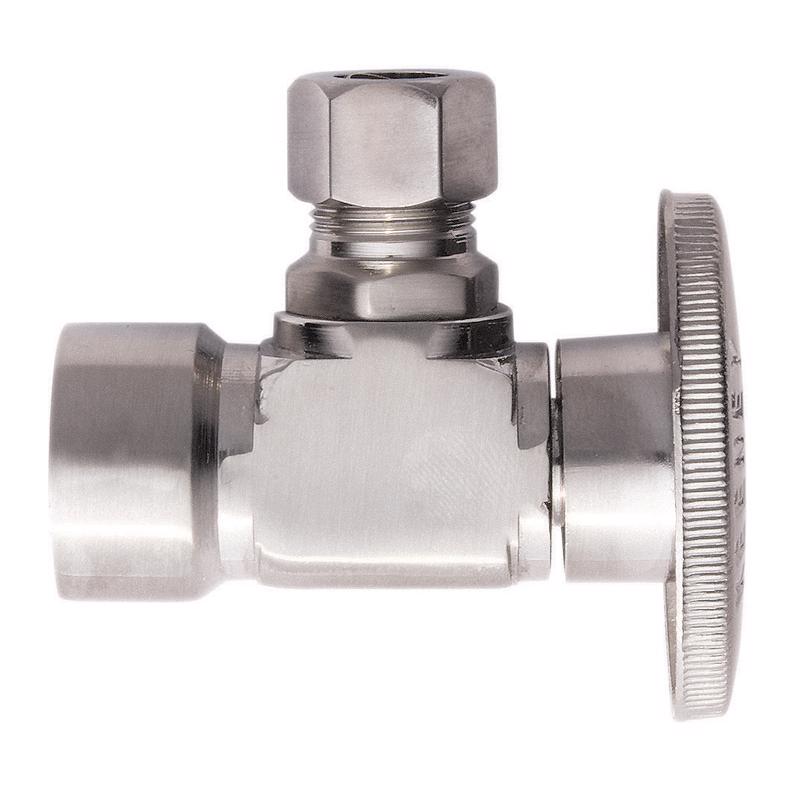 KEENEY HOLDINGS LLC, Keeney 1/2 in. FIP in. X 3/8 in. Compression Brass Shut-Off Valve