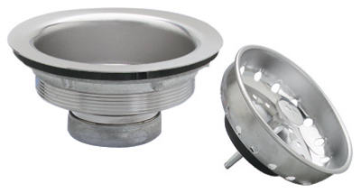 KEENEY HOLDINGS LLC, Keeney 3 1/2 in. Chrome Stainless Steel Sink Strainer