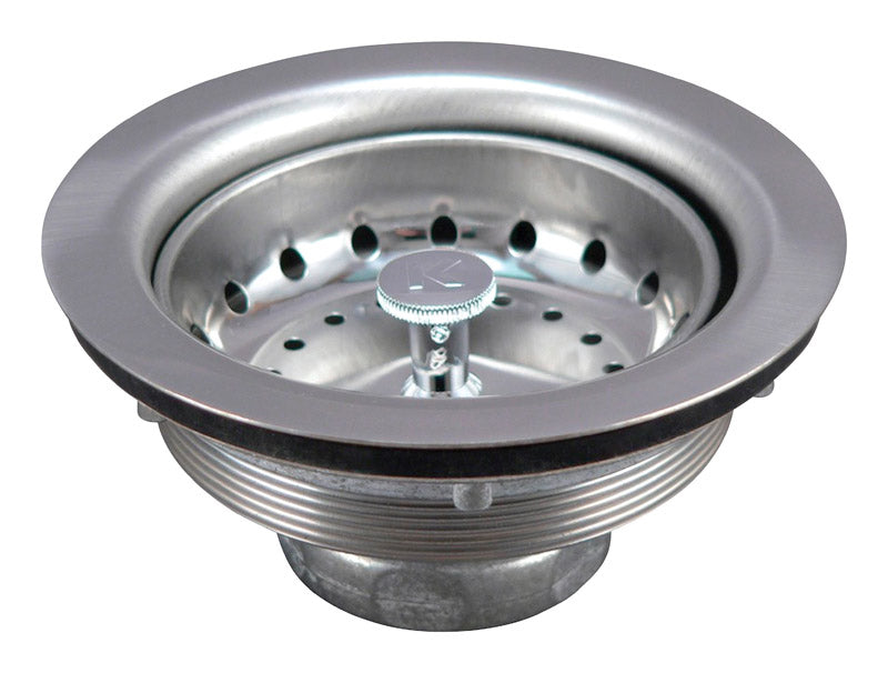 KEENEY HOLDINGS LLC, Keeney 3 1/2 in. Chrome Stainless Steel Sink Strainer