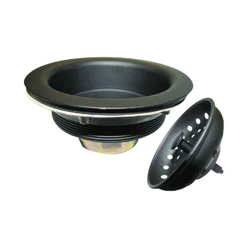 KEENEY HOLDINGS LLC, Keeney 4-1/2 in. Black Stainless Steel Kitchen Sink Strainer