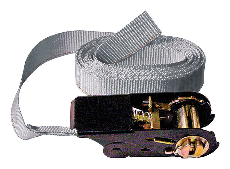 HAMPTON PRODUCTS INTERNATIONAL CORP, Keeper 1 in. W X 13 ft. L Gray Tie Down w/Ratchet 400 lb 1 pk