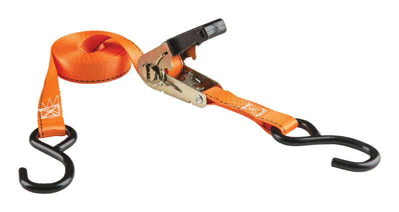 HAMPTON PRODUCTS INTERNATIONAL CORP, Keeper 1 in. W X 15 ft. L Orange Tie Down w/Ratchet 500 lb 2 pk