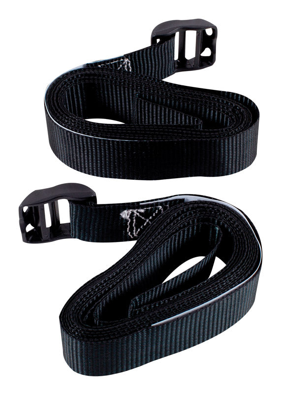 HAMPTON PRODUCTS INTERNATIONAL CORP, Keeper 1 in. W X 8 ft. L Black Lashing Strap 30 lb 2 pk