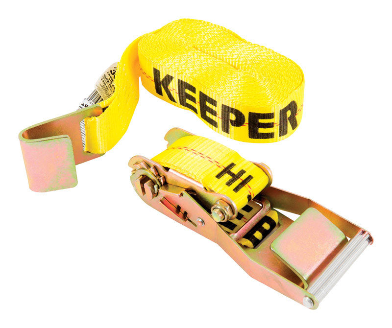 HAMPTON PRODUCTS INTERNATIONAL CORP, Keeper 2 in. W X 30 ft. L Yellow Tie Down Strap 3333 lb 1 pk