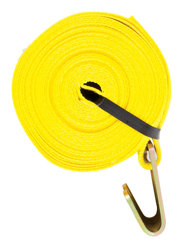 HAMPTON PRODUCTS INTERNATIONAL CORP, Keeper 4 in. W X 30 ft. L Yellow Winch Strap 5000 lb 1 pk