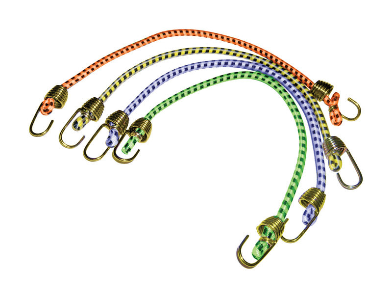 HAMPTON PRODUCTS INTERNATIONAL CORP, Keeper Assorted Bungee Cord 10 in. L X 0.16 in. 4 pk