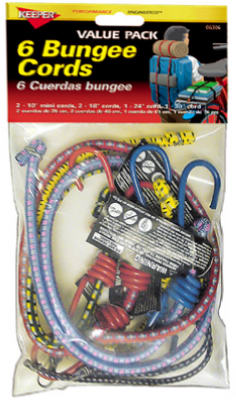 HAMPTON PRODUCTS INTERNATIONAL CORP, Keeper Assorted Bungee Cord Set 18 in. L X 0.315 in. 6 pk