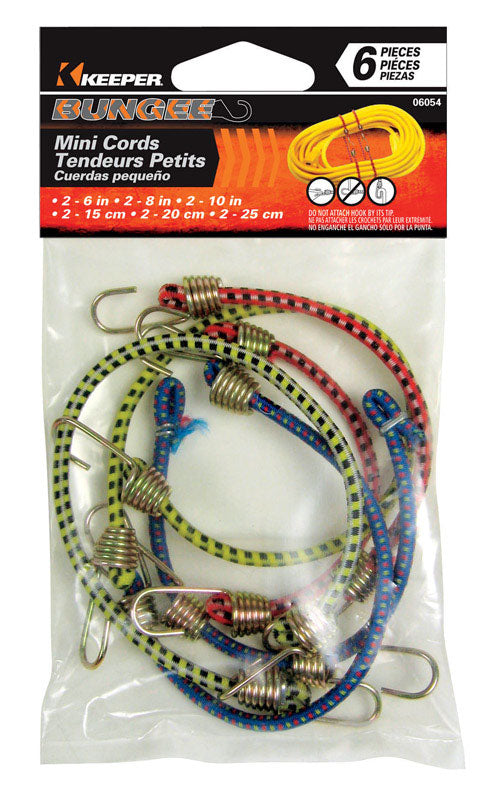 HAMPTON PRODUCTS INTERNATIONAL CORP, Keeper Assorted Bungee Cord Set assorted in. L X 0.16 in. 1 pk