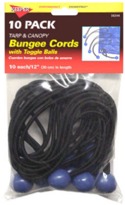 HAMPTON PRODUCTS INTERNATIONAL CORP, Keeper Black/Blue Bungee Ball Cord 12 in. L X 0.1565 in. 10 pk